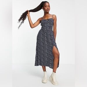 Hollister Navy Floral Midi Dress